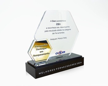 Imagem da notícia "OSG recebe prêmio Fornecedor Destaque 2024 da Ciser"